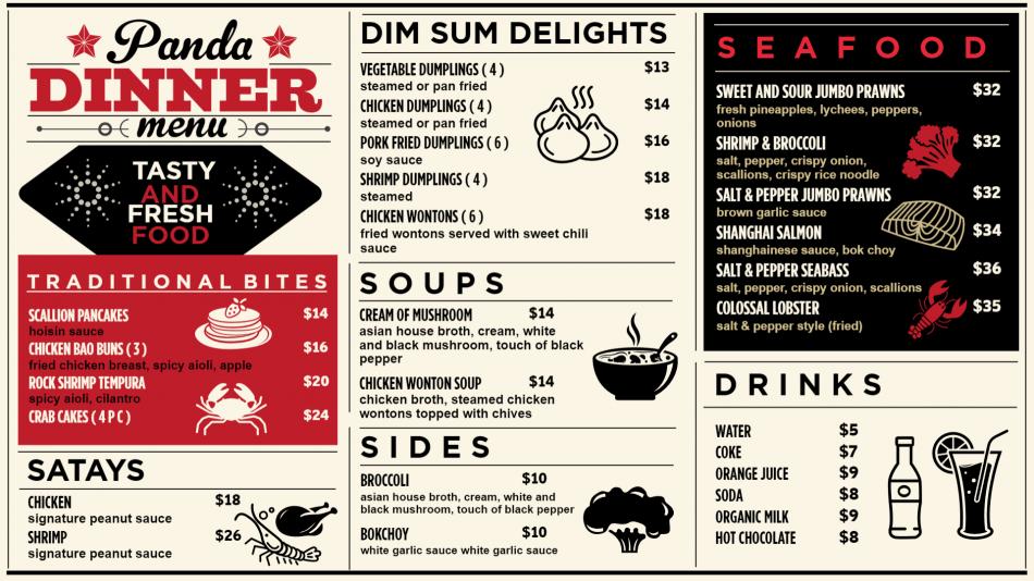 Best Dinner Menu Board Design for Display or Print - DsMenu