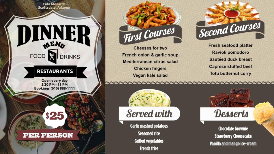 Effective Dinner Menu Board Design for Restaurants | DsMenu