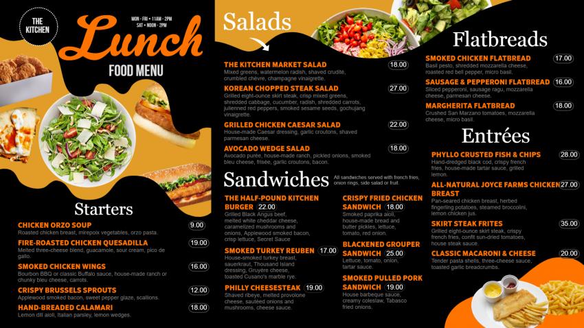 Tips for Creating a Great Lunch Menu Design for Your Restaurant