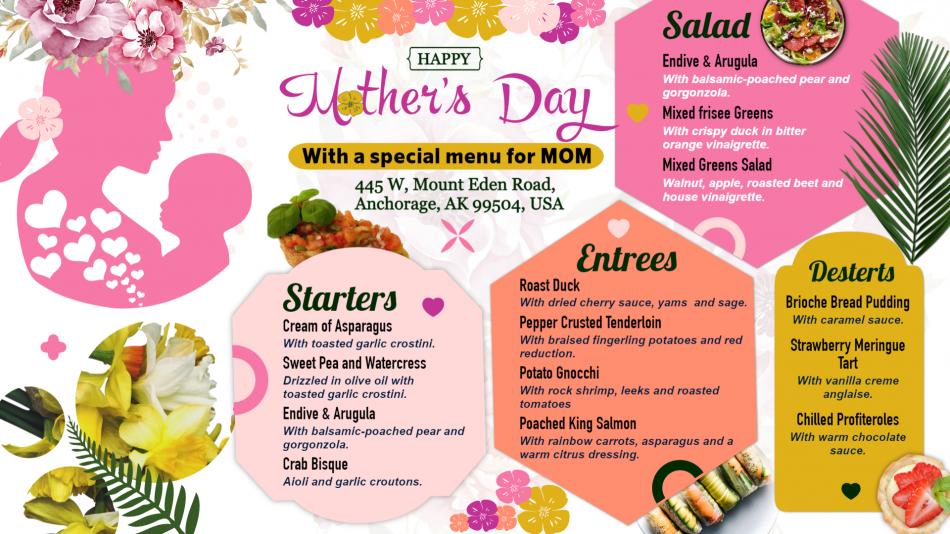 Mother's Day Signage Menu
