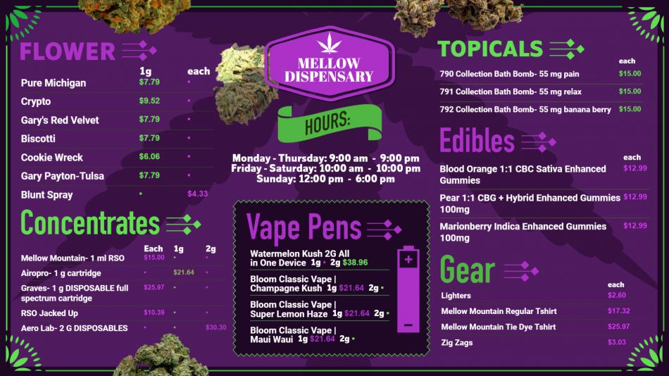 Cannabis Creativity: DSMenu's Dynamic Marijuana Menu Design Templates