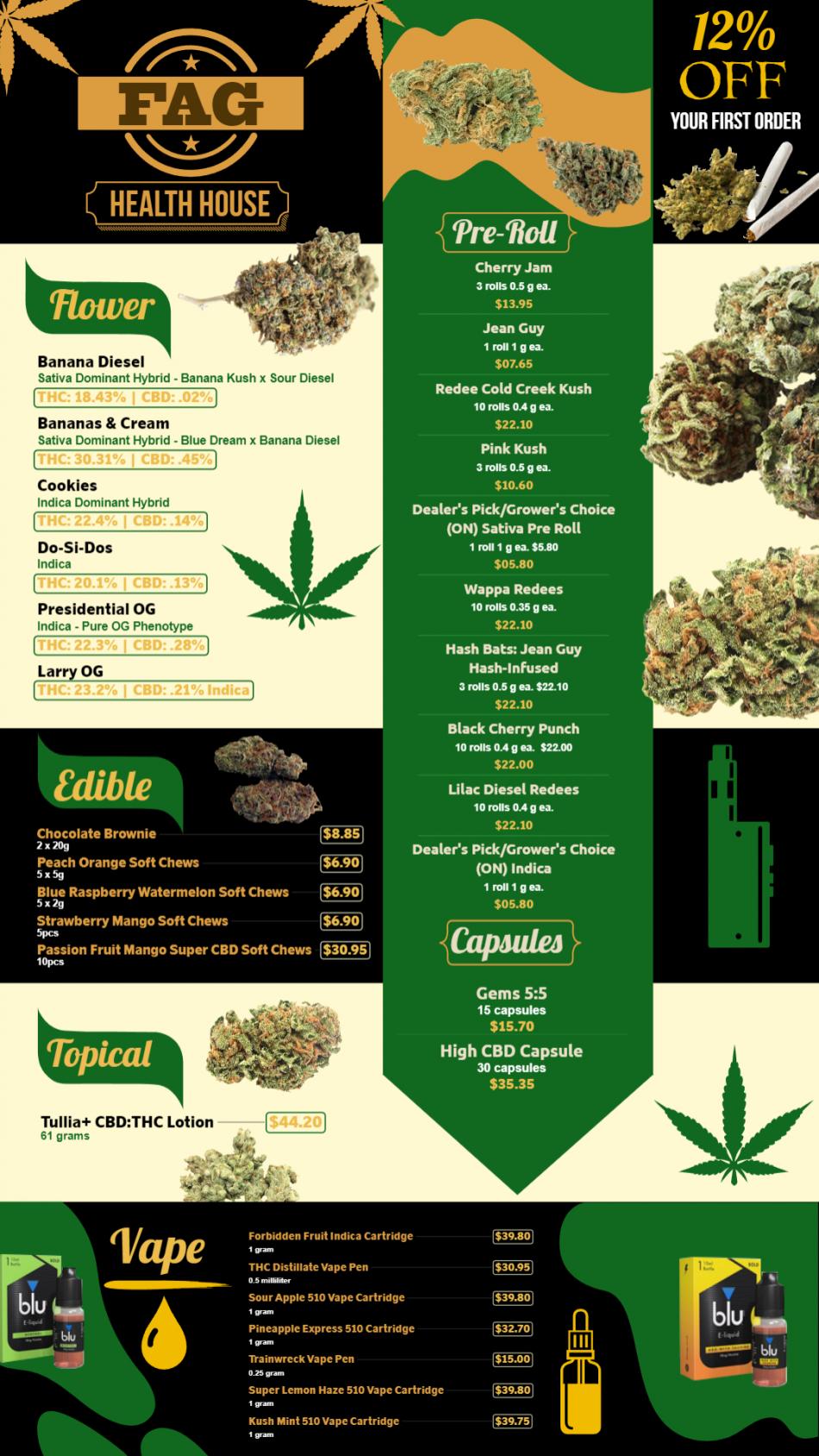 Elevate the High: DSMenu's Vertical Marijuana Menu Design