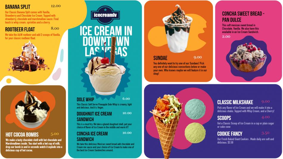 Editable Ice Cream Menu Design