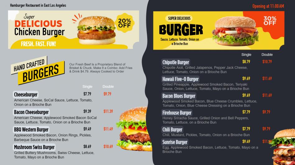 DSMenu's Artistic Burger Menu Designs