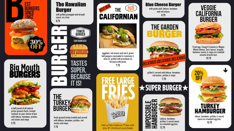 Bite into Deliciousness: Burger Menu Design Posters