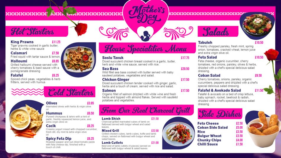 Mother's Day Menu Board Template