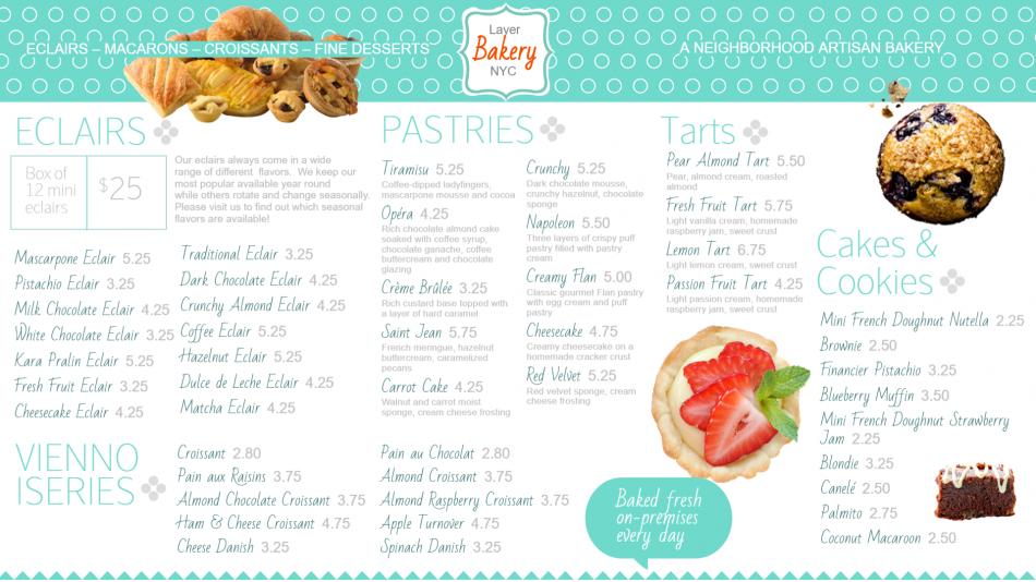 Download Free Bakery Digital Signage Menu Board