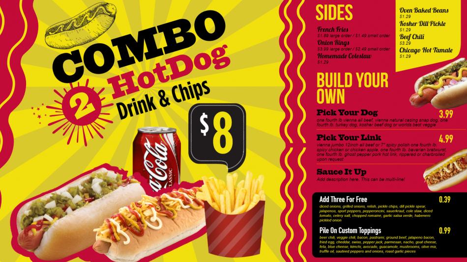 Download Free Hot dog Combo Menu Design